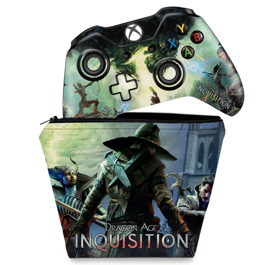KIT Capa Case e Skin Anti-Rage Xbox One Fat Controle - Dragon Age Inquisition