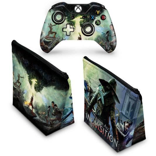 KIT Capa Case e Skin Anti-Rage Xbox One Fat Controle - Dragon Age Inquisition