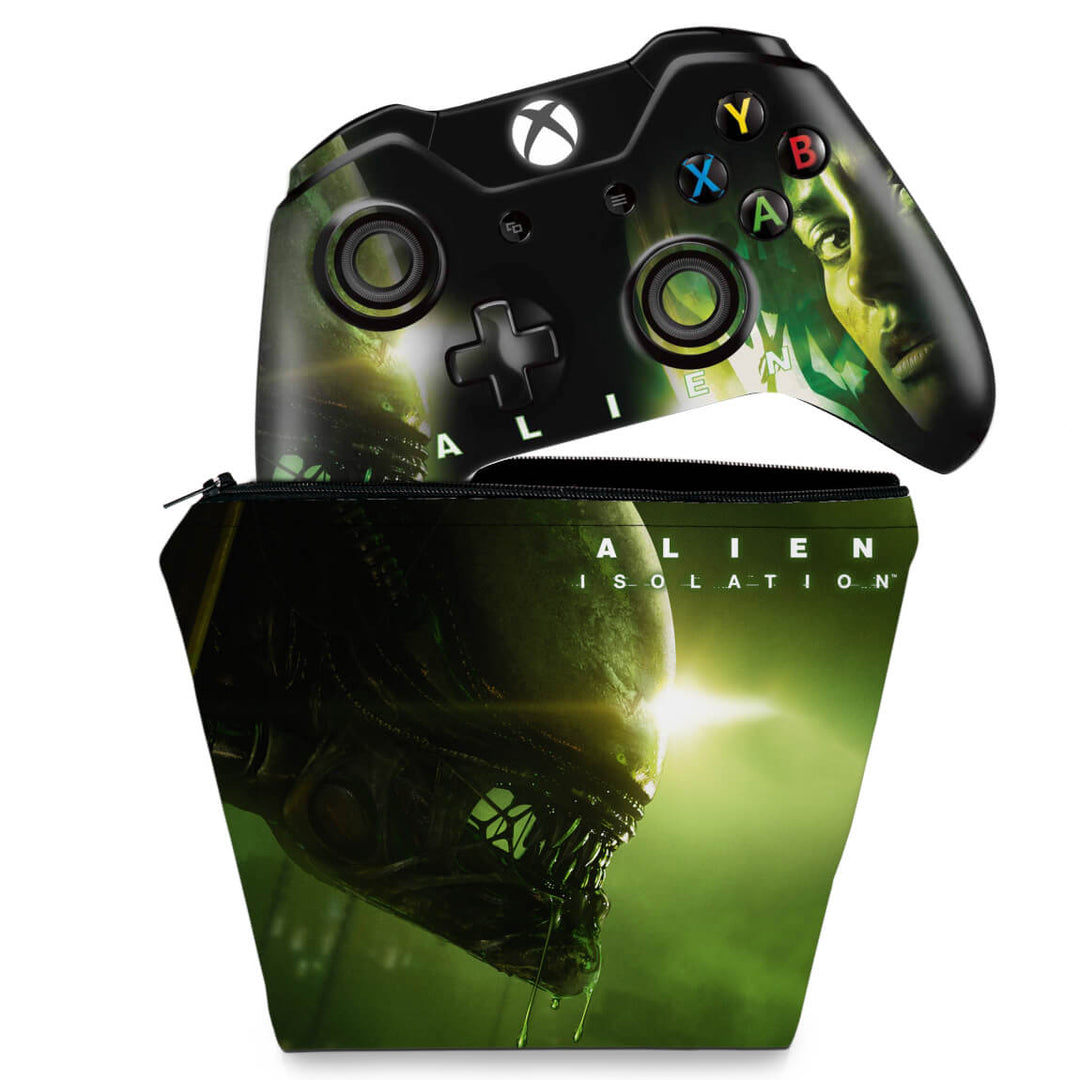 KIT Capa Case e Skin Anti-Rage Xbox One Fat Controle - Alien Isolation