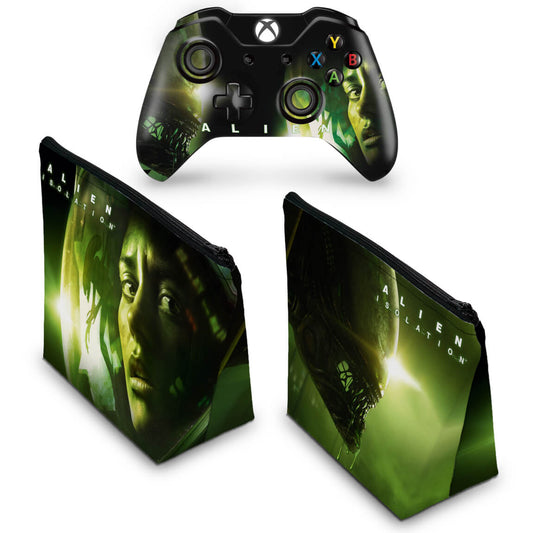 KIT Capa Case e Skin Anti-Rage Xbox One Fat Controle - Alien Isolation