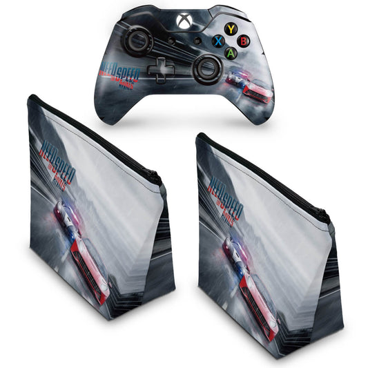 KIT Capa Case e Skin Anti-Rage Xbox One Fat Controle - Need for Speed Rivals