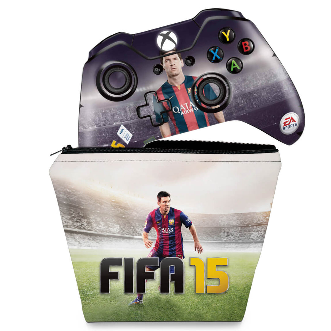KIT Capa Case e Skin Anti-Rage Xbox One Fat Controle - FIFA 15
