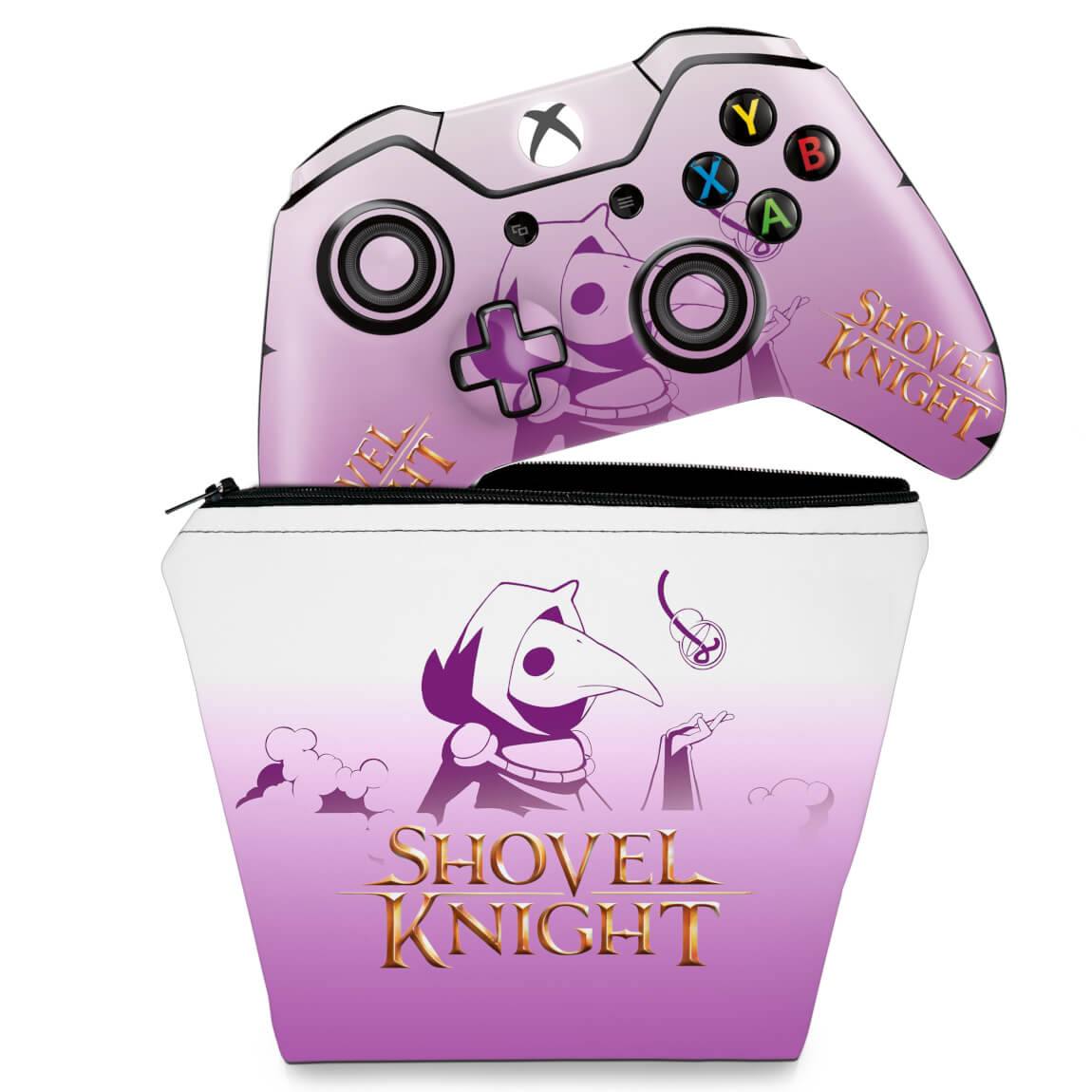 KIT Capa Case e Skin Anti-Rage Xbox One Fat Controle - Shovel Knight