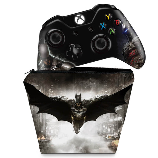 KIT Capa Case e Skin Anti-Rage Xbox One Fat Controle - Batman Arkham Knight