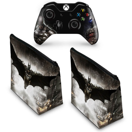 KIT Capa Case e Skin Anti-Rage Xbox One Fat Controle - Batman Arkham Knight