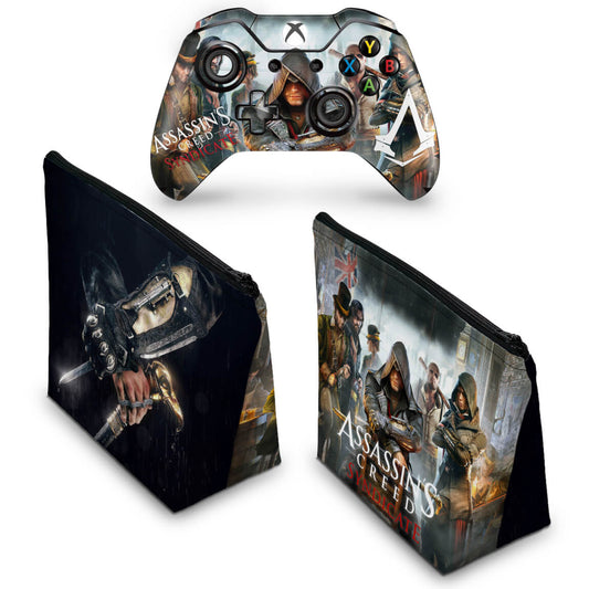 KIT Capa Case e Skin Anti-Rage Xbox One Fat Controle - Assassin's Creed Syndicate