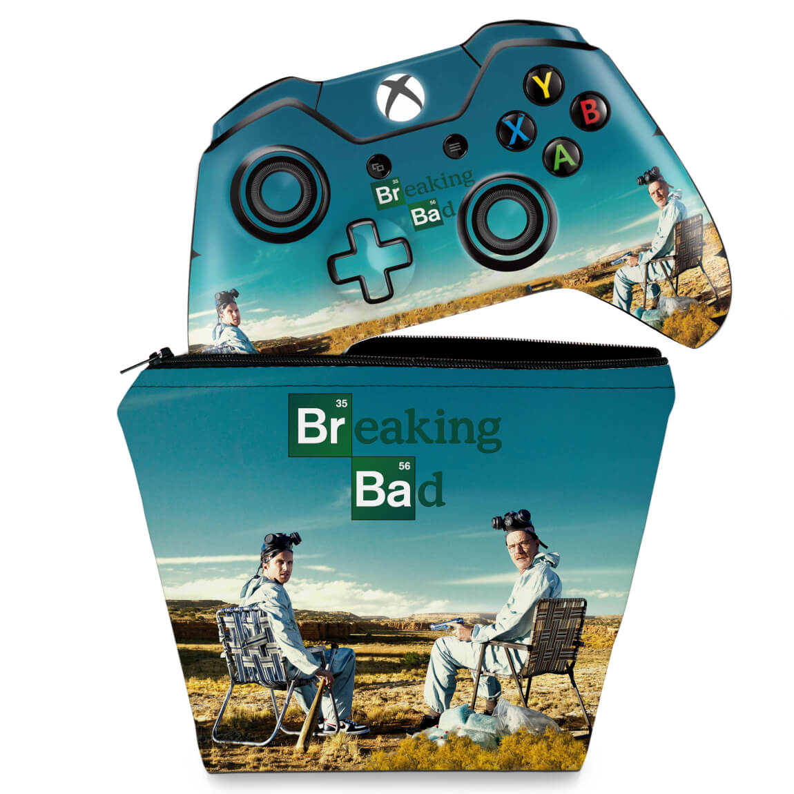 KIT Capa Case e Skin Anti-Rage Xbox One Fat Controle - Breaking Bad