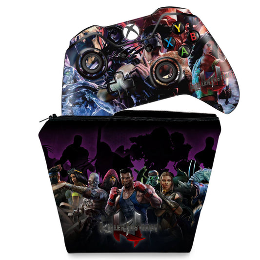 KIT Capa Case e Skin Anti-Rage Xbox One Fat Controle - Killer Instinct