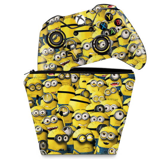 KIT Capa Case e Skin Anti-Rage Xbox One Fat Controle - Minions
