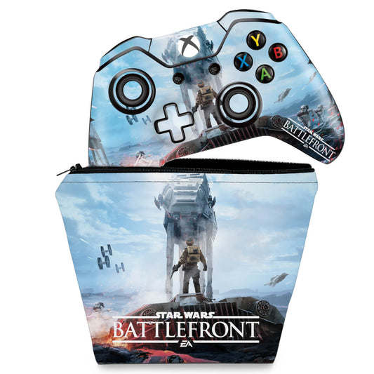KIT Capa Case e Skin Anti-Rage Xbox One Fat Controle - Star Wars - Battlefront