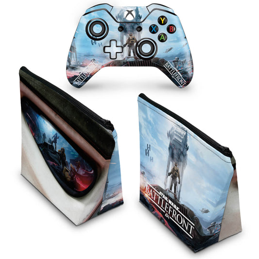 KIT Capa Case e Skin Anti-Rage Xbox One Fat Controle - Star Wars - Battlefront