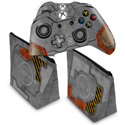 KIT Capa Case e Skin Anti-Rage Xbox One Fat Controle - Starfield