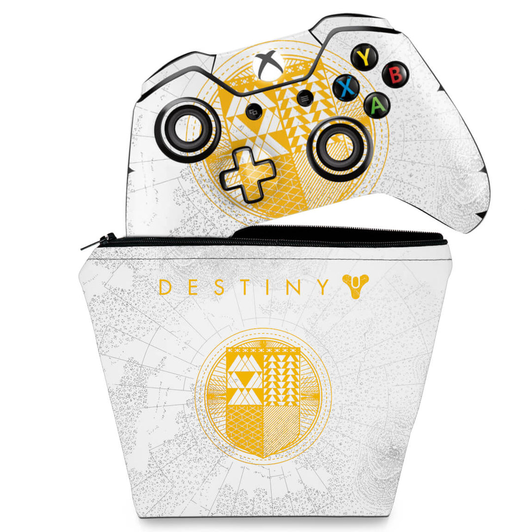 KIT Capa Case e Skin Anti-Rage Xbox One Fat Controle - Destiny Limited Edition