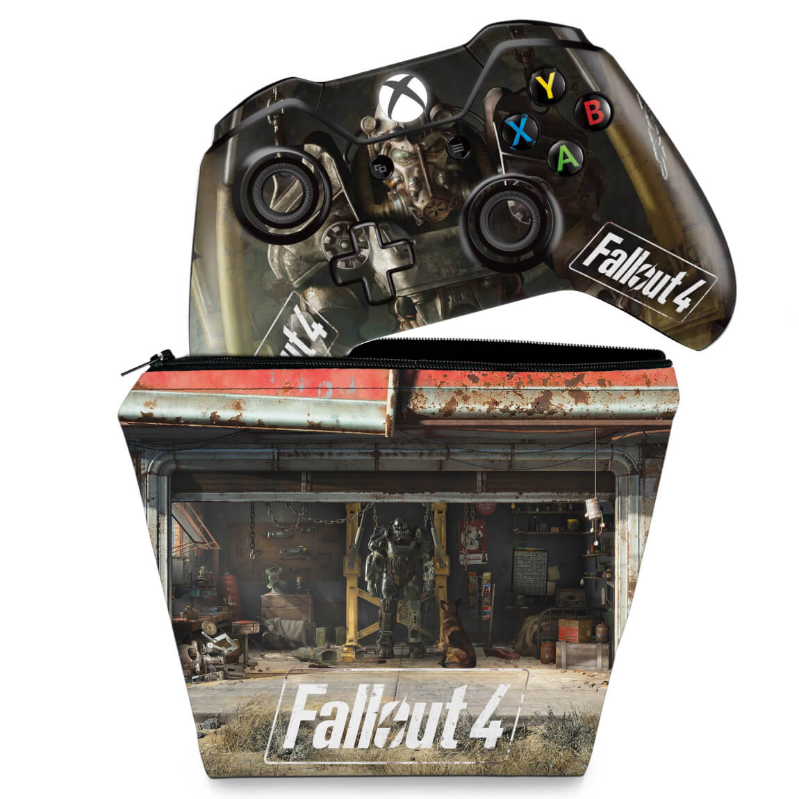 KIT Capa Case e Skin Anti-Rage Xbox One Fat Controle - Fallout 4