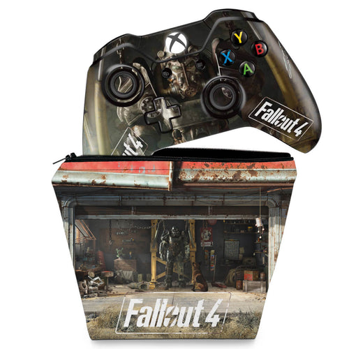 KIT Capa Case e Skin Anti-Rage Xbox One Fat Controle - Fallout 4