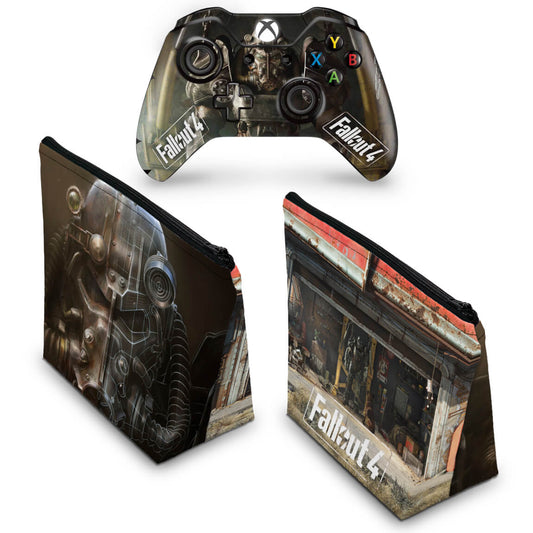 KIT Capa Case e Skin Anti-Rage Xbox One Fat Controle - Fallout 4