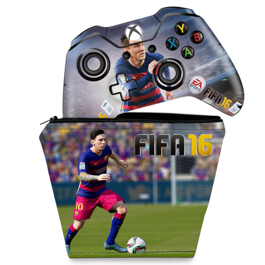 KIT Capa Case e Skin Anti-Rage Xbox One Fat Controle - FIFA 16