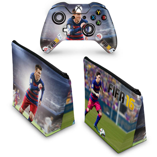 KIT Capa Case e Skin Anti-Rage Xbox One Fat Controle - FIFA 16
