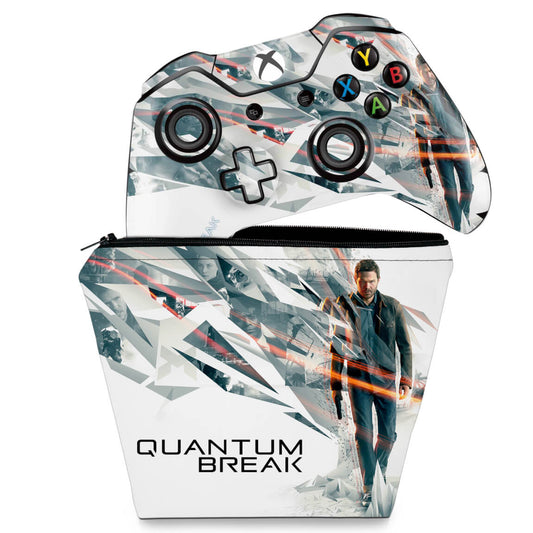 KIT Capa Case e Skin Anti-Rage Xbox One Fat Controle - Quantum Break