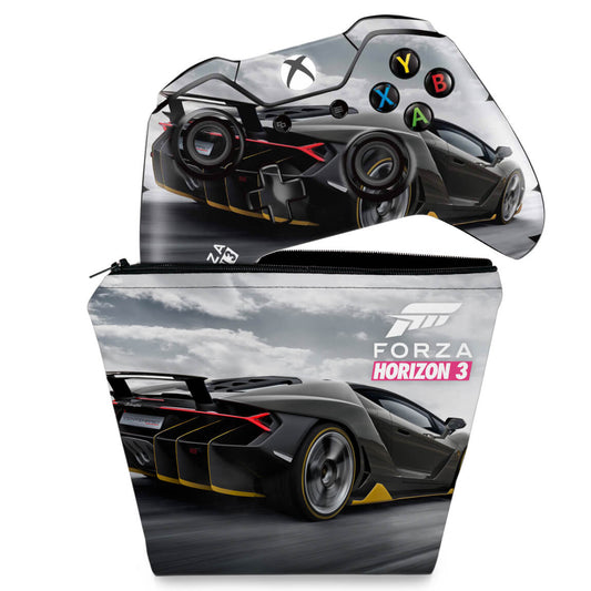 KIT Capa Case e Skin Anti-Rage Xbox One Fat Controle - Forza Horizon 3