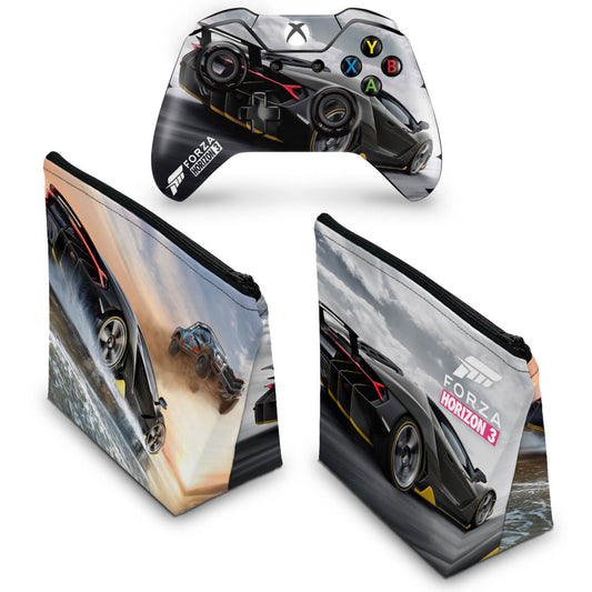 KIT Capa Case e Skin Anti-Rage Xbox One Fat Controle - Forza Horizon 3