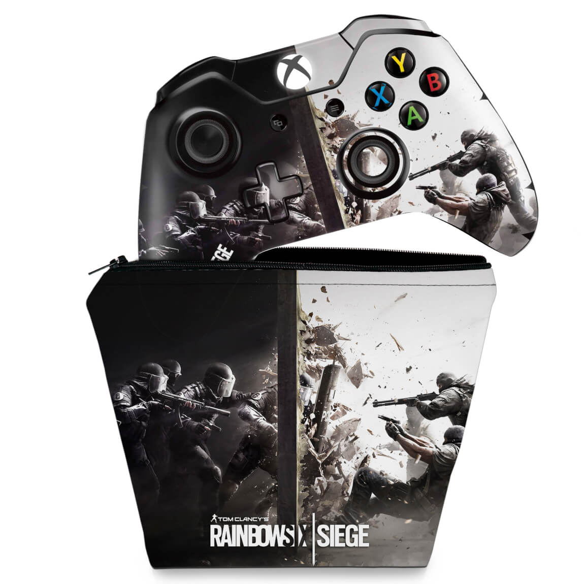 KIT Capa Case e Skin Anti-Rage Xbox One Fat Controle - Tom Clancy's Rainbow Six Siege