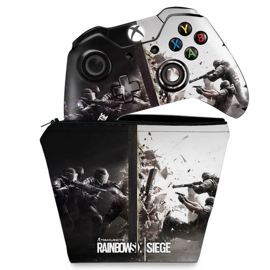 KIT Capa Case e Skin Anti-Rage Xbox One Fat Controle - Tom Clancy's Rainbow Six Siege