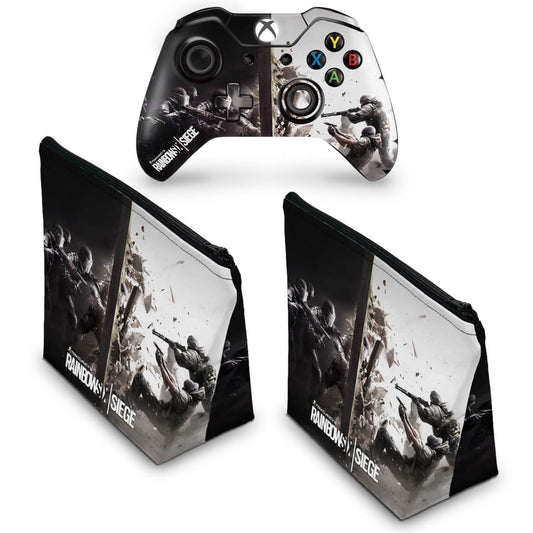 KIT Capa Case e Skin Anti-Rage Xbox One Fat Controle - Tom Clancy's Rainbow Six Siege