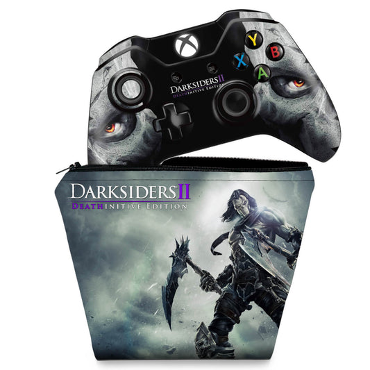 KIT Capa Case e Skin Anti-Rage Xbox One Fat Controle - Darksiders 2 Deathinitive Edition