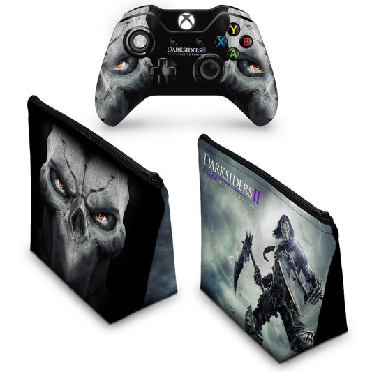 KIT Capa Case e Skin Anti-Rage Xbox One Fat Controle - Darksiders 2 Deathinitive Edition