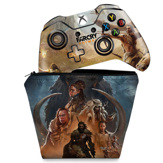KIT Capa Case e Skin Anti-Rage Xbox One Fat Controle - Far Cry Primal
