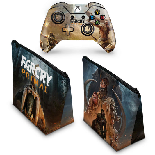 KIT Capa Case e Skin Anti-Rage Xbox One Fat Controle - Far Cry Primal