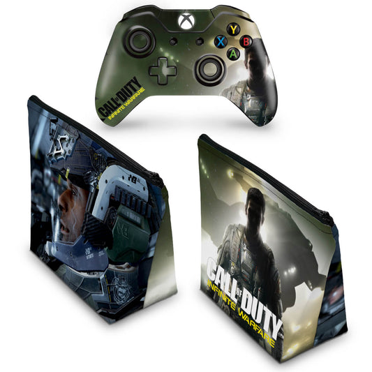 KIT Capa Case e Skin Anti-Rage Xbox One Fat Controle - Call of Duty: Infinite Warfare
