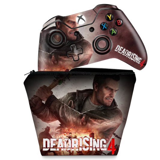 KIT Capa Case e Skin Anti-Rage Xbox One Fat Controle - Dead Rising 4