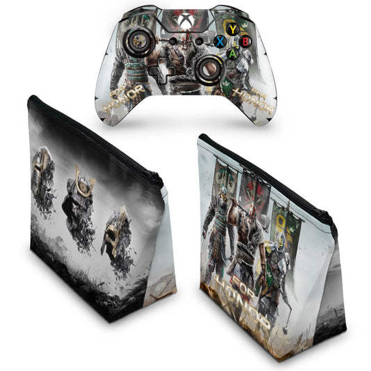 KIT Capa Case e Skin Anti-Rage Xbox One Fat Controle - For Honor