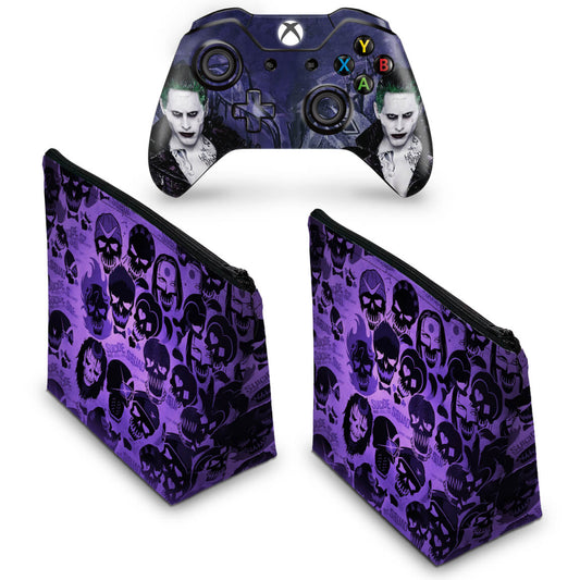KIT Capa Case e Skin Anti-Rage Xbox One Fat Controle - Esquadrão Suicida #D