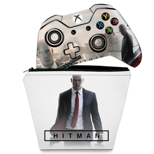KIT Capa Case e Skin Anti-Rage Xbox One Fat Controle - Hitman 2016