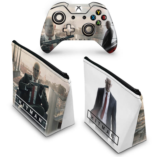 KIT Capa Case e Skin Anti-Rage Xbox One Fat Controle - Hitman 2016