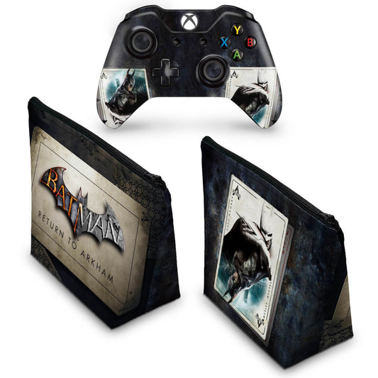 KIT Capa Case e Skin Anti-Rage Xbox One Fat Controle - Batman Return to Arkham