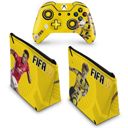 KIT Capa Case e Skin Anti-Rage Xbox One Fat Controle - FIFA 17