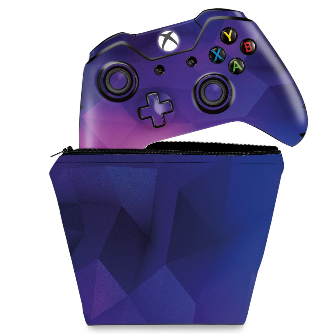 KIT Capa Case e Skin Anti-Rage Xbox One Fat Controle - Abstrata #1