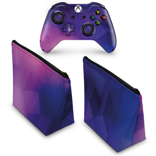 KIT Capa Case e Skin Anti-Rage Xbox One Fat Controle - Abstrata #1