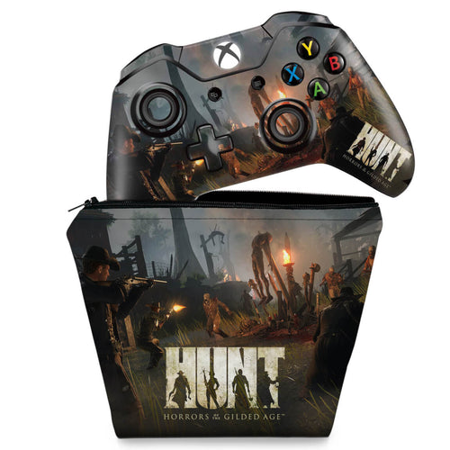 KIT Capa Case e Skin Anti-Rage Xbox One Fat Controle - Hunt: Horrors of the Gilded Age