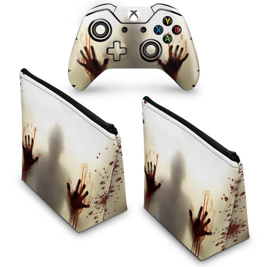KIT Capa Case e Skin Anti-Rage Xbox One Fat Controle - Fear The Walking Dead