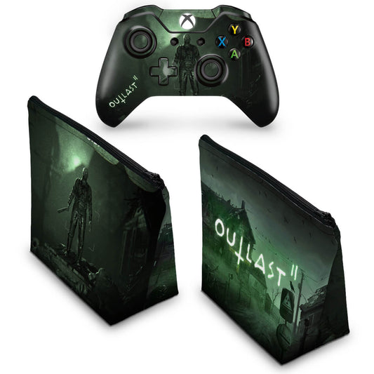 KIT Capa Case e Skin Anti-Rage Xbox One Fat Controle - Outlast 2