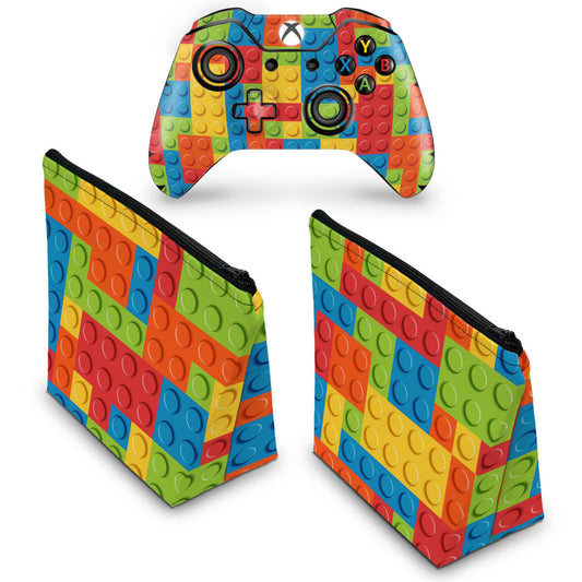 KIT Capa Case e Skin Anti-Rage Xbox One Fat Controle - Lego