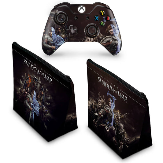 KIT Capa Case e Skin Anti-Rage Xbox One Fat Controle - Shadow of War