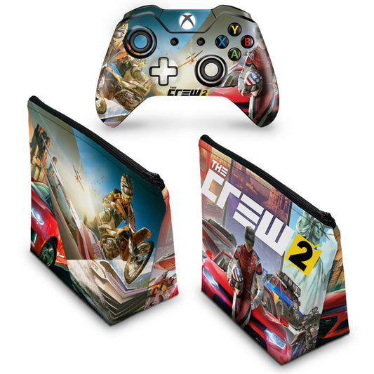 KIT Capa Case e Skin Anti-Rage Xbox One Fat Controle - The Crew 2