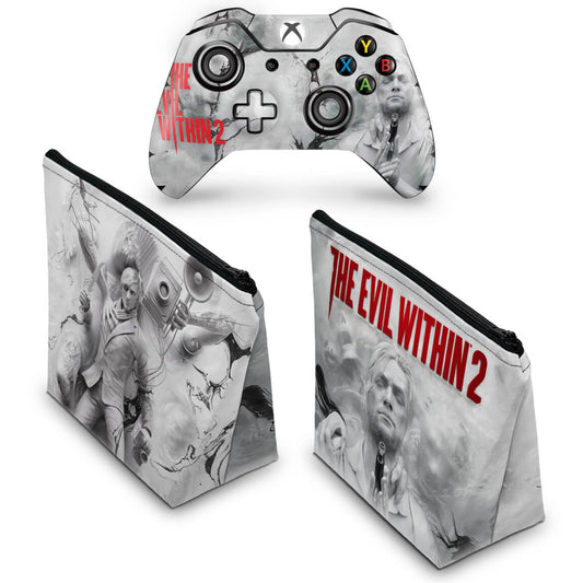 KIT Capa Case e Skin Anti-Rage Xbox One Fat Controle - The Evil Within 2