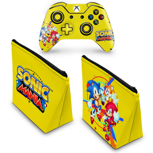 KIT Capa Case e Skin Anti-Rage Xbox One Fat Controle - Sonic Mania
